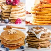 an image collage of gluten free pancake recipes