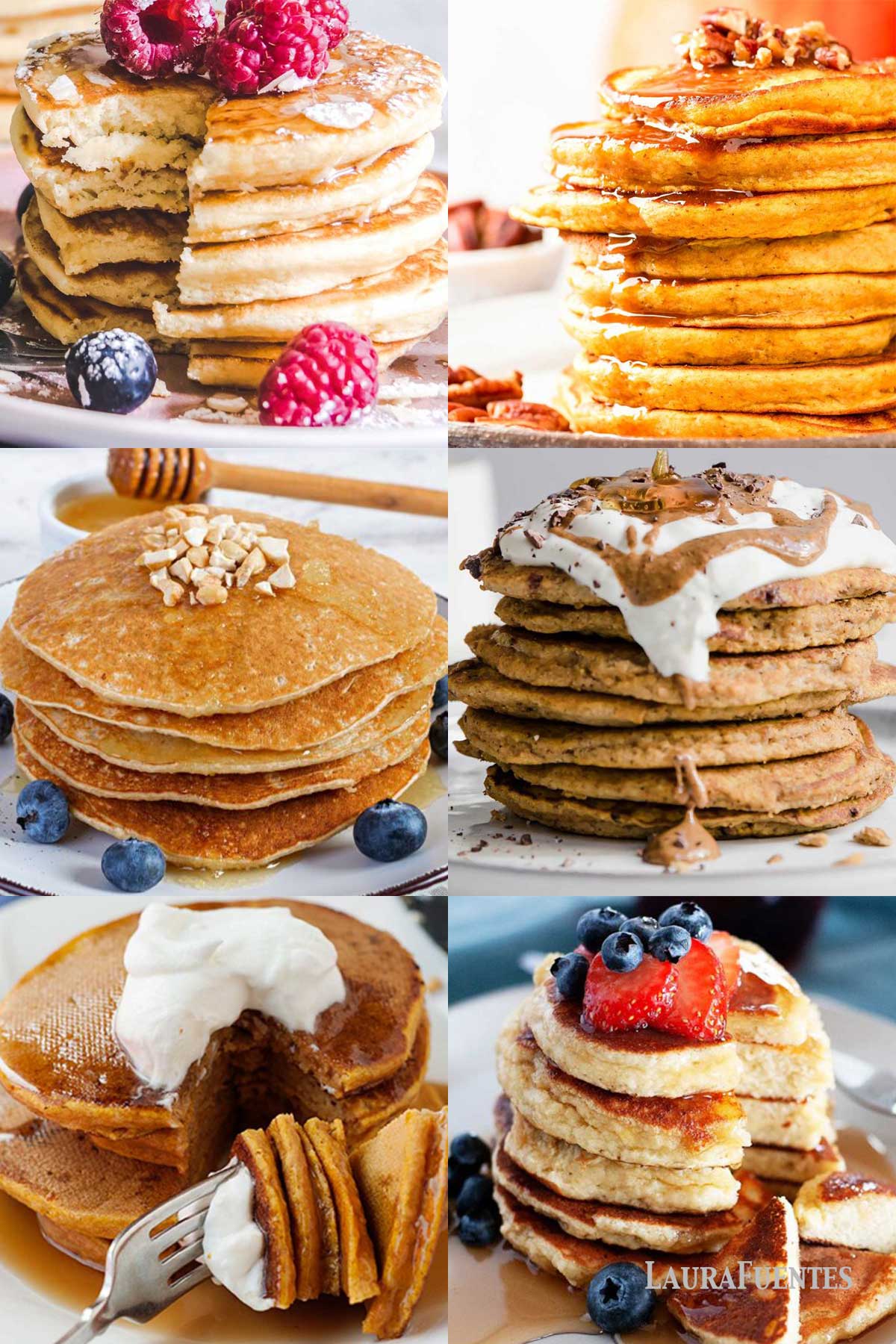 an image collage of gluten free pancake recipes