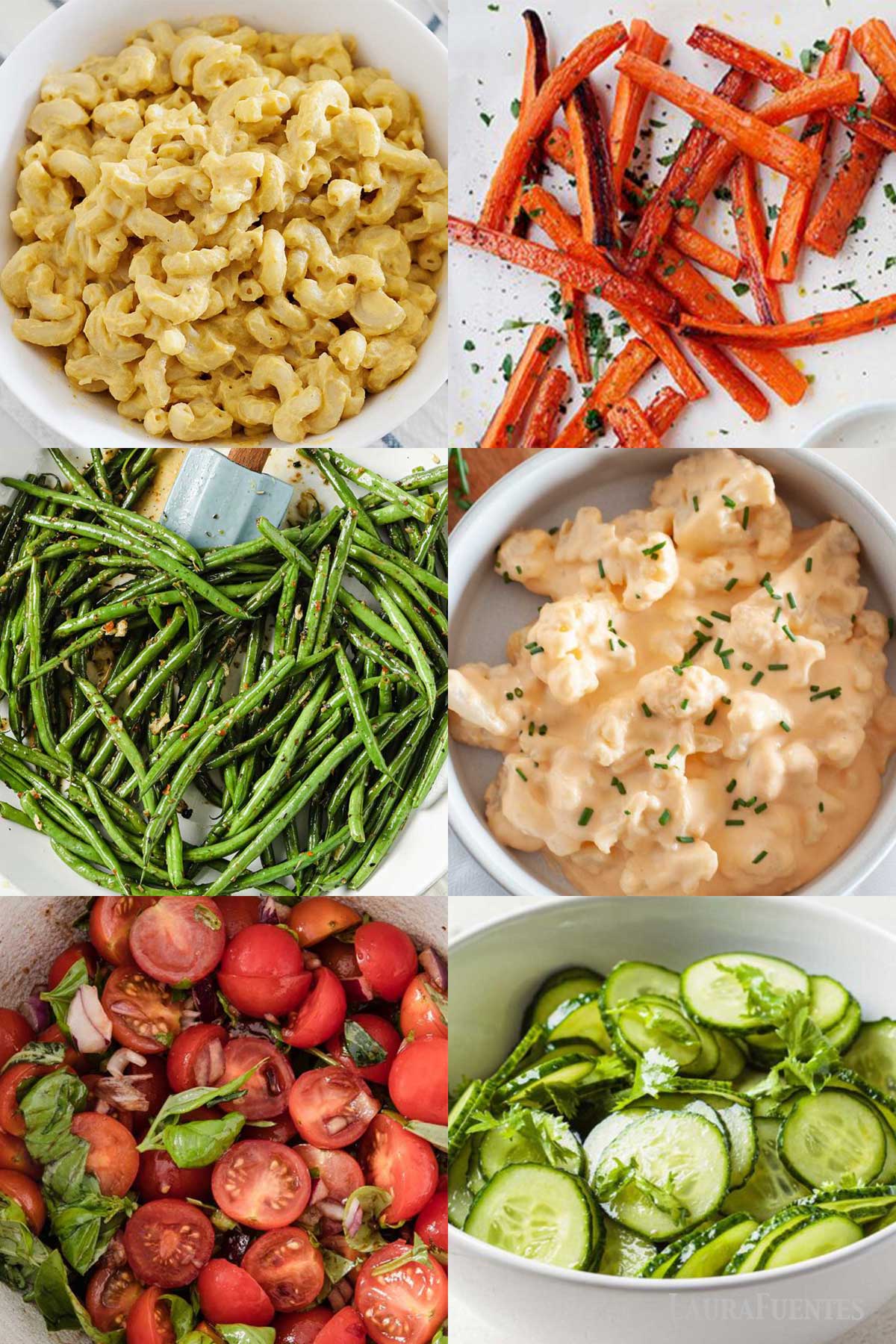 az image collage of sides for rotisserie chicken
