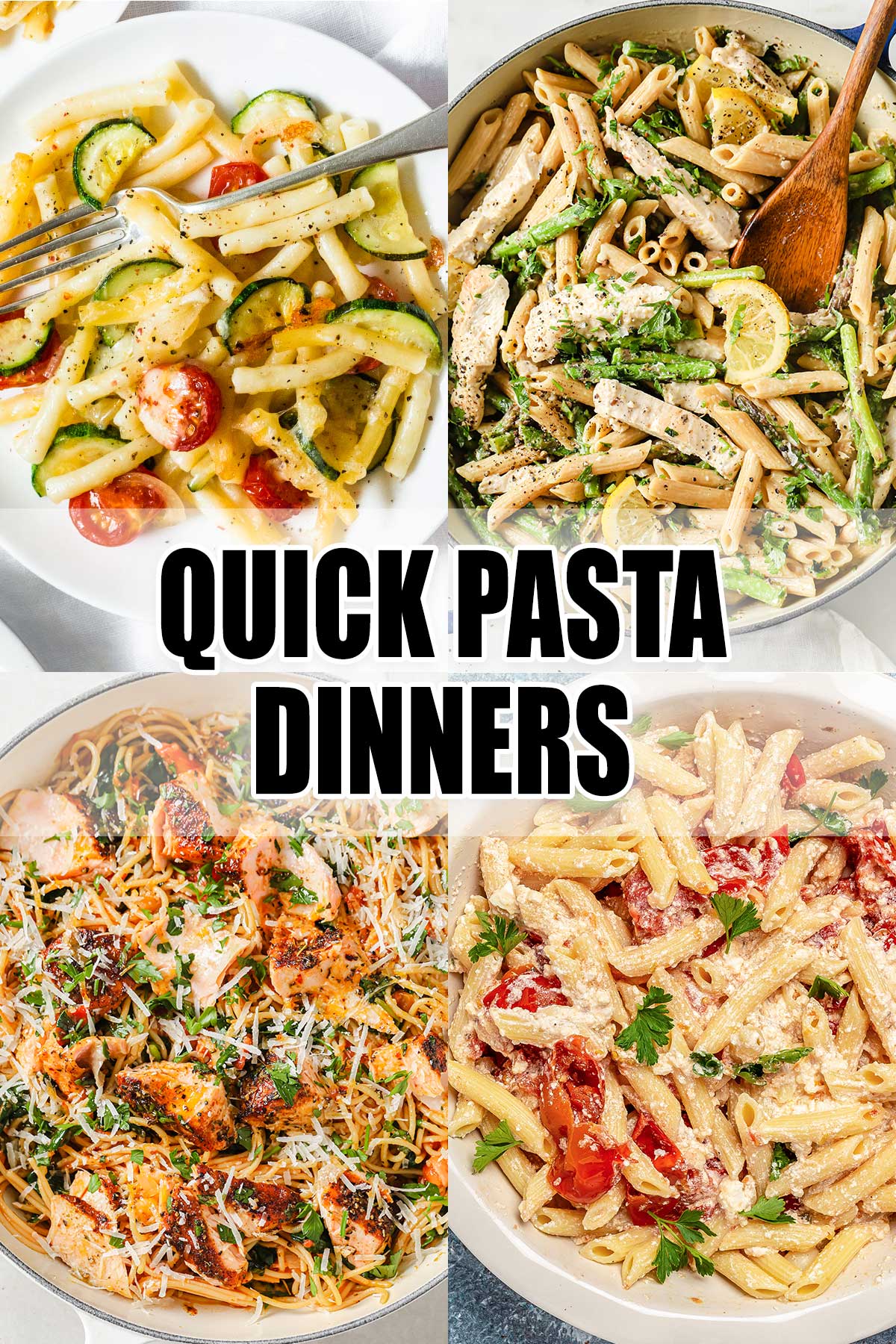 image collage of pasta dinner recipes