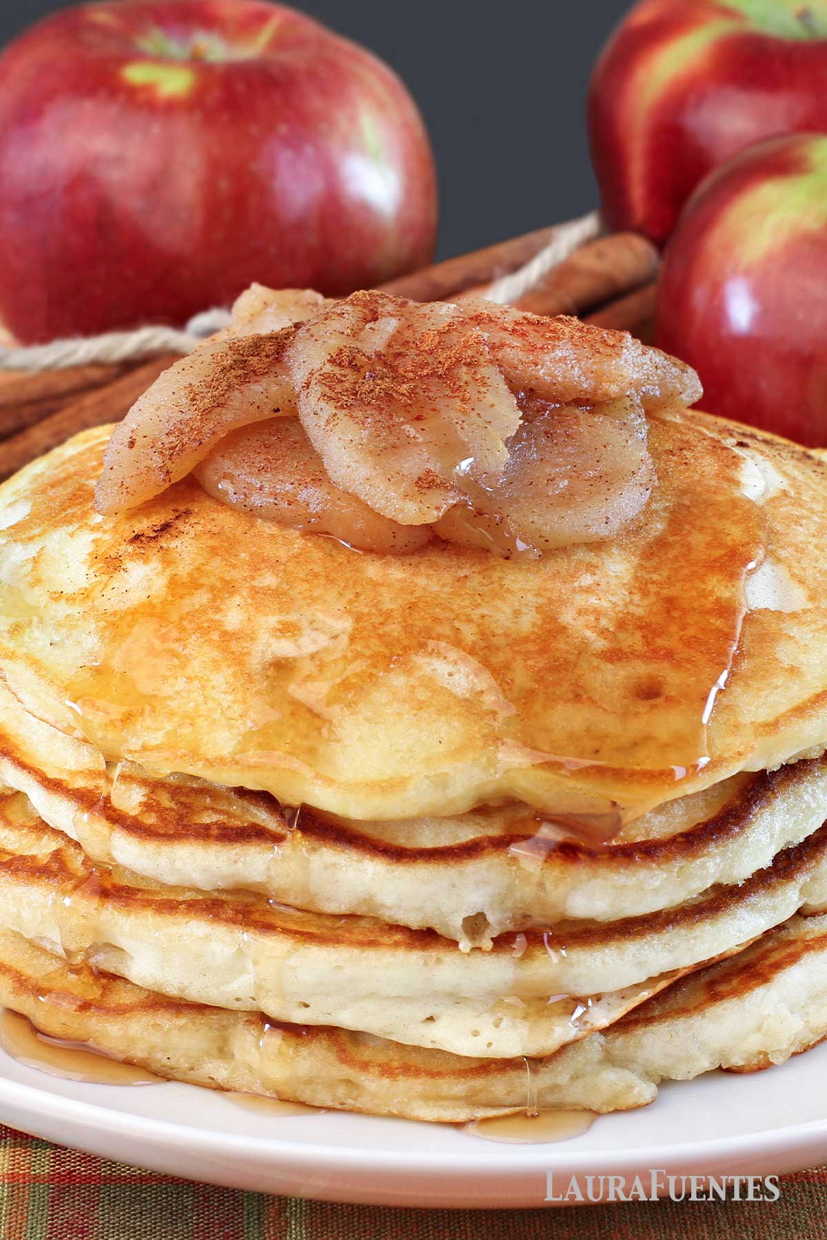 Cinnamon Apple Pancakes with Apple Topping Laura Fuentes