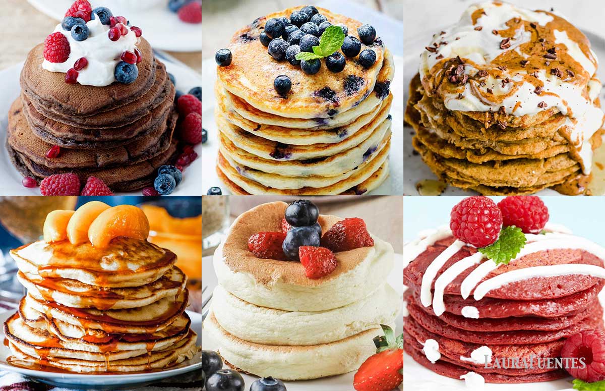 a collage of pancake recipes