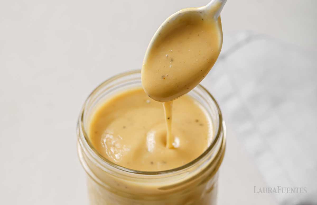 a jar of homemade dressing