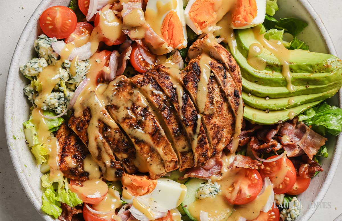 cobb salad with dressing