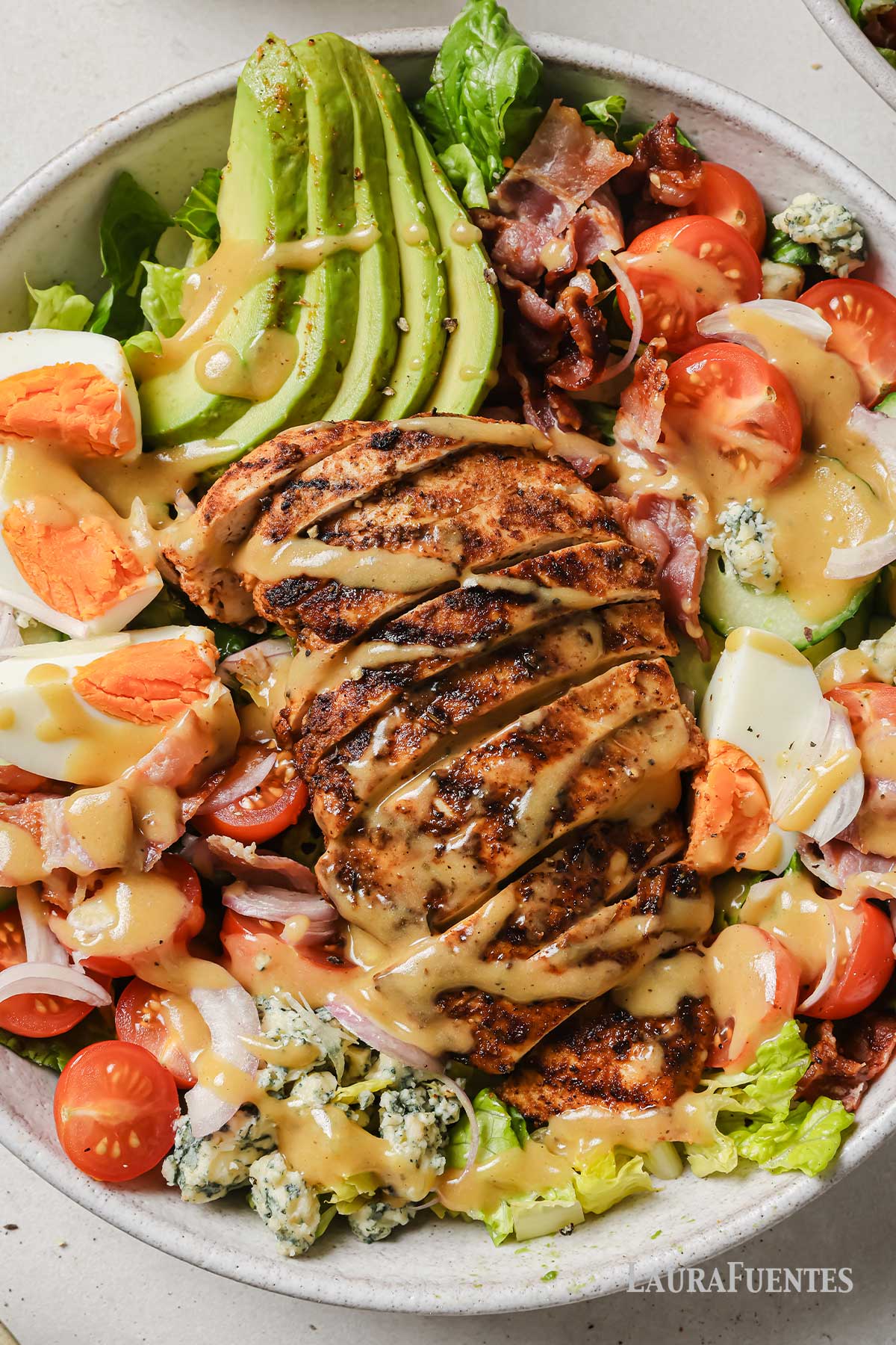cobb salad with dressing