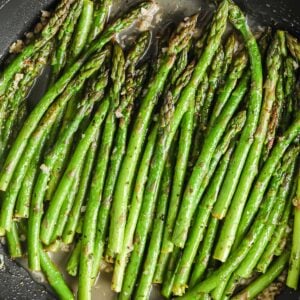 asparagus in a pan