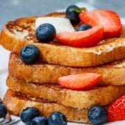 large stack of French toast
