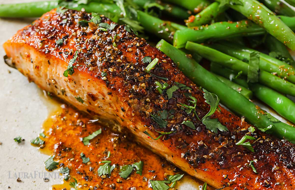 Easy Pan Seared Spicy Salmon Laura Fuentes