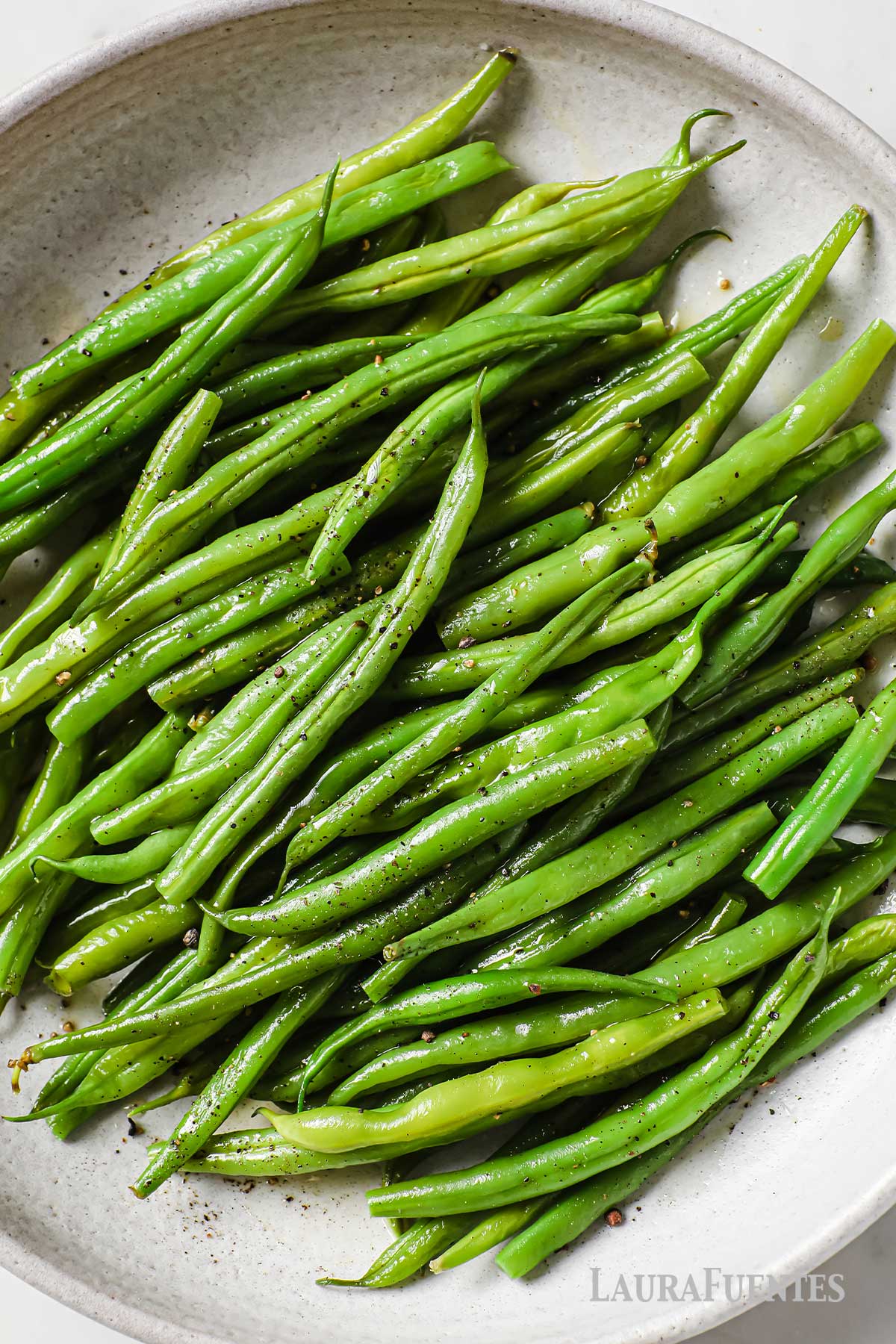 steamed green beans