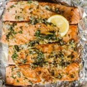 garlic butter salmon in foil