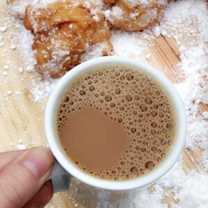 mug of cafe au lait coffee