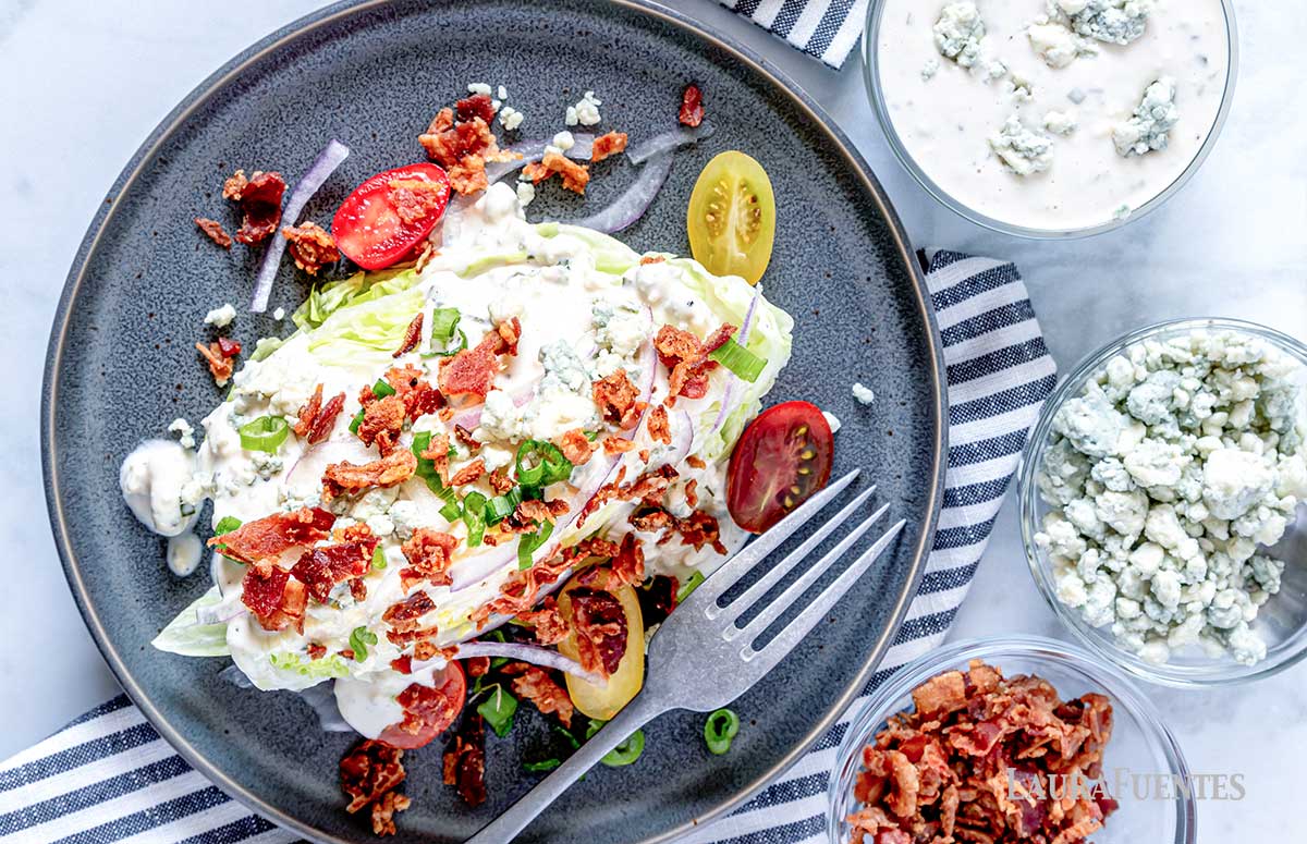 wedge salad on a plate