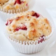 two strawberry muffins
