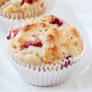 muffin made with frozen strawberries