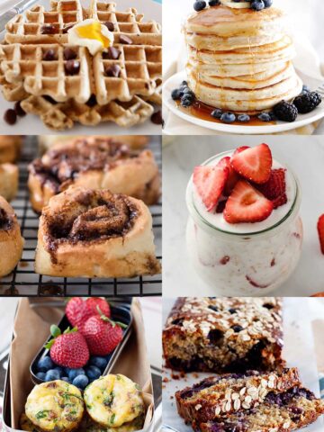collage of six gluten free breakfast ideas