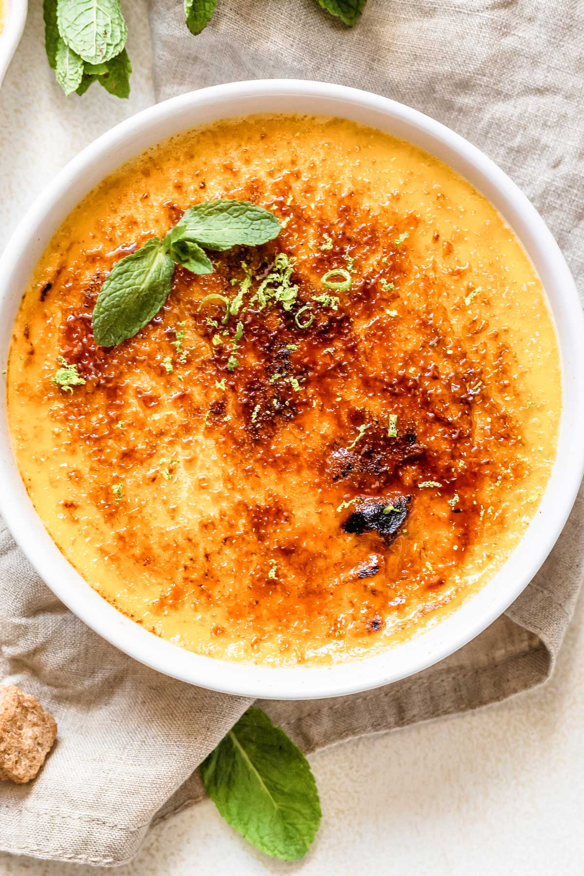 pumpkin creme brulee in a small dish
