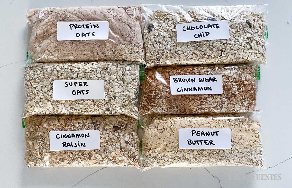 6 packets of homemade instant oatmeal