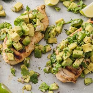 baked chicken with avocado