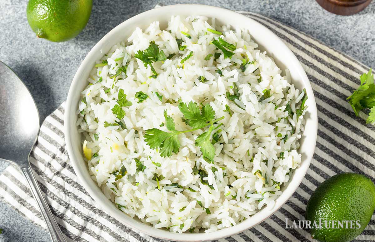 a bowl of cilantro lime rice