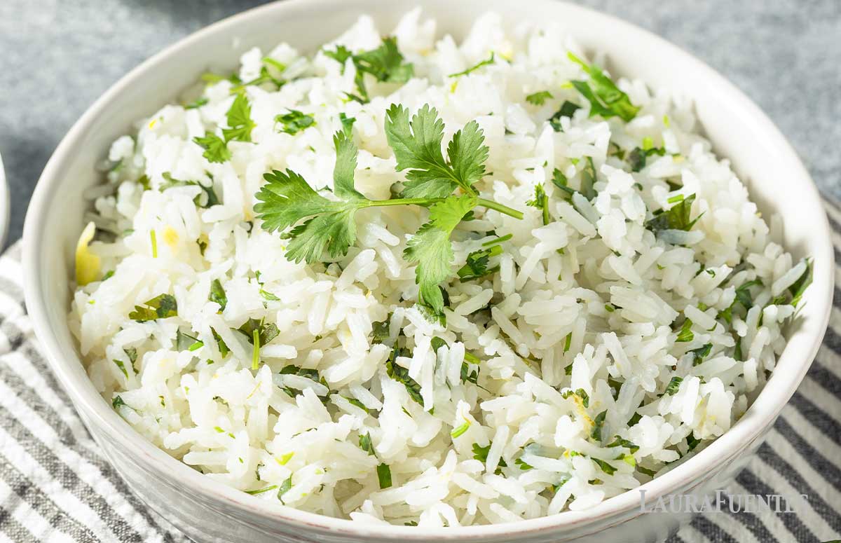 a bowl of cilantro lime rice