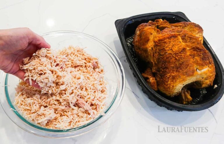 how much shredded chicken from a rotisserie chicken