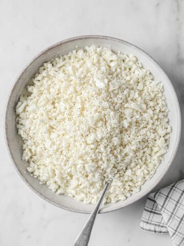 large bowl of cauliflower rice