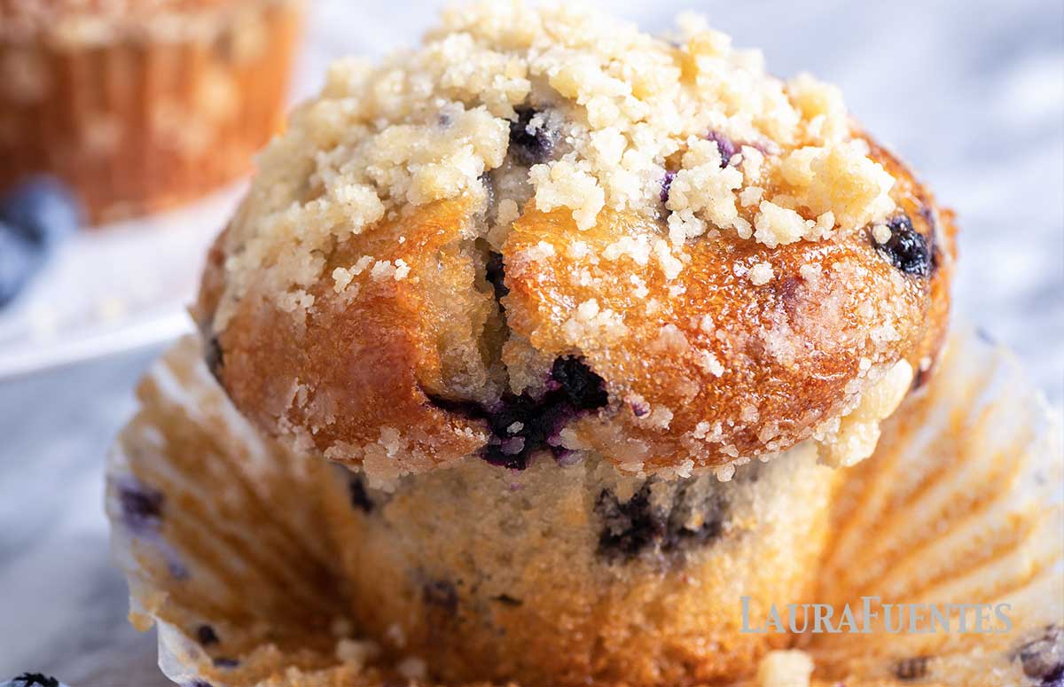 Blueberry Coffee Cake Muffins with Streusel Topping Laura Fuentes
