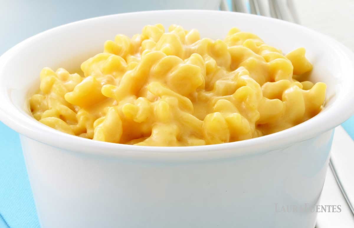 veggie mac and cheese in a bowl