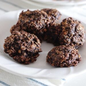 small plate of chocolate breakfast cookies