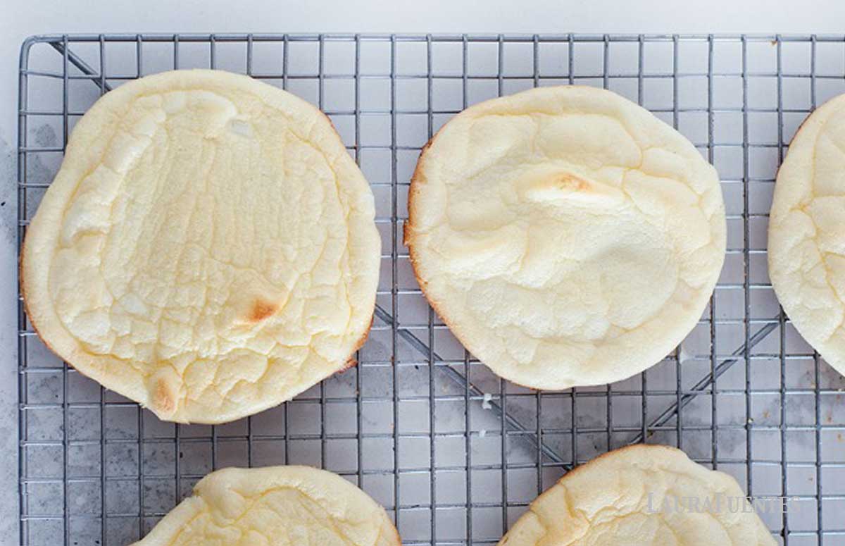 cloud bread over a cooling rack