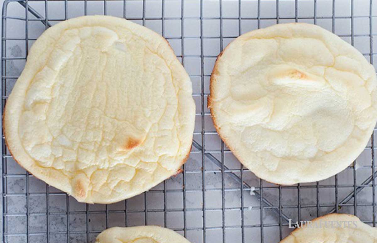 cloud bread over a cooling rack