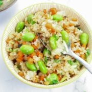 bowl of edamame fried rice