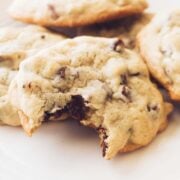 gluten free chocolate chip cookies in a stack