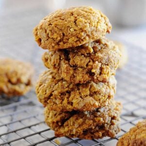 small stack of pumpkin breakfast cookies