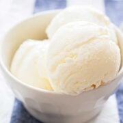 vanilla frozen yogurt in a bowl