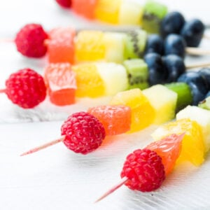 rainbow fruit skewers