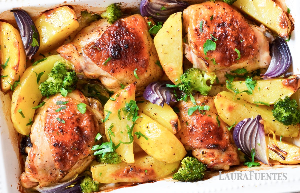 Roasted Chicken Pieces with Potatoes Laura Fuentes