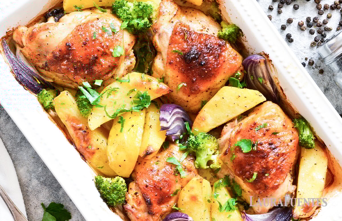 Roasted Chicken Pieces with Potatoes Laura Fuentes