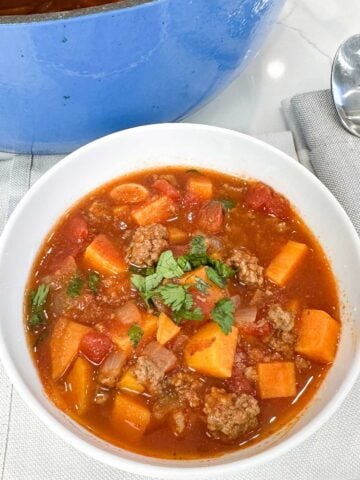 a bowl of sweet potato chili