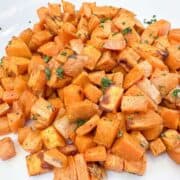 air fried sweet potatoes cubes
