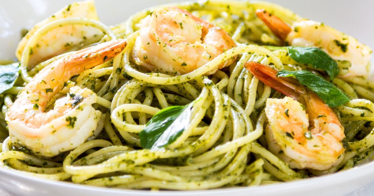 Shrimp Pesto Spaghetti (Quick & Easy) - Pasta - Laura Fuentes