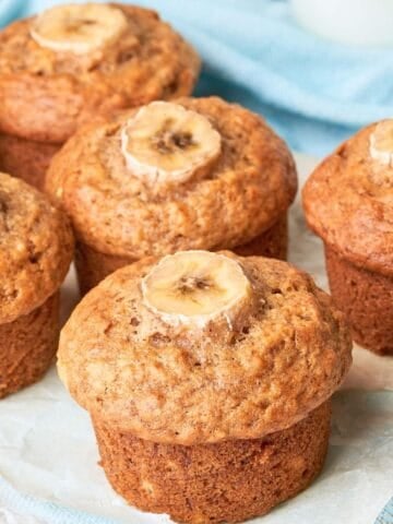 three banana cottage cheese mufffins
