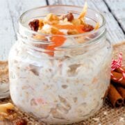 a jar of carrot cake overnight oats
