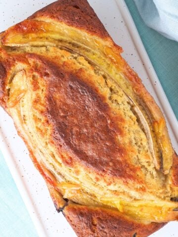 top view of cottage cheese banana bread