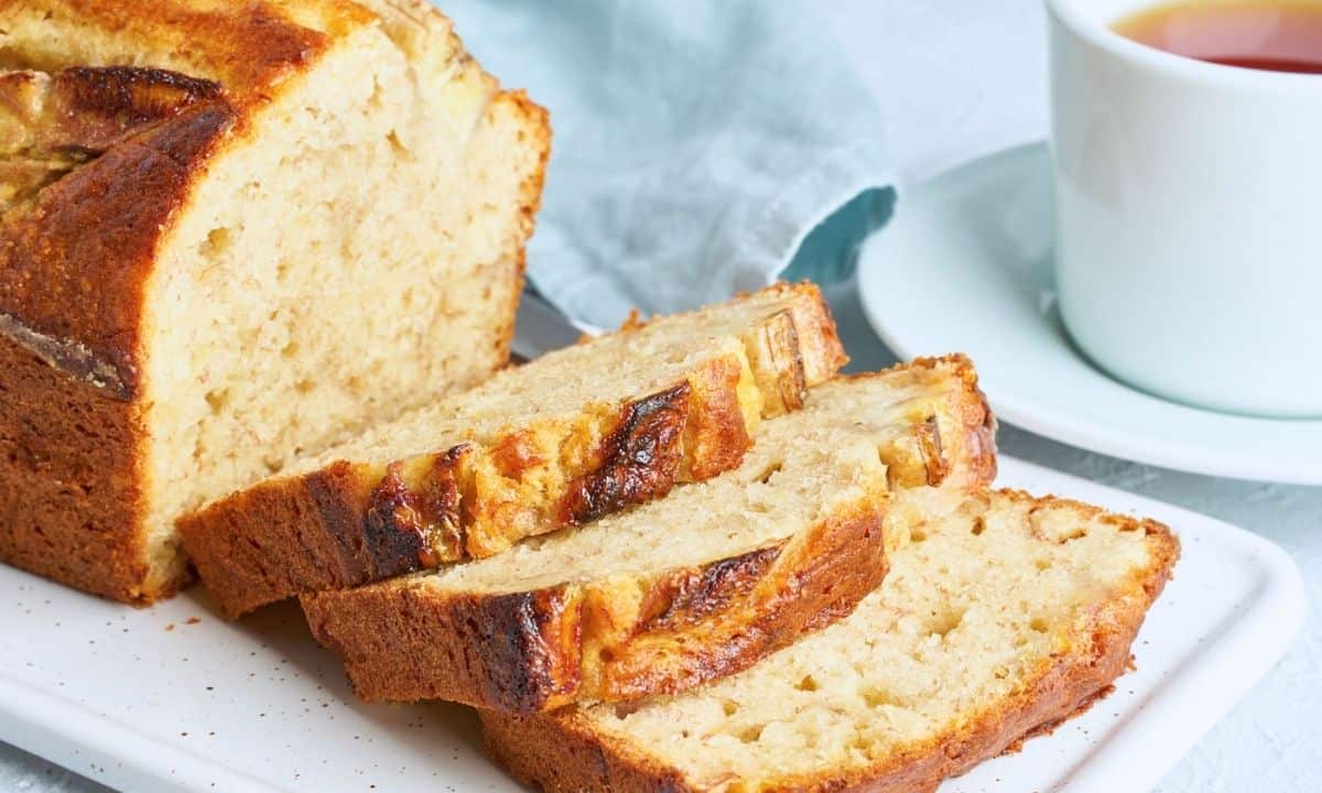 sliced cottage cheese banana bread