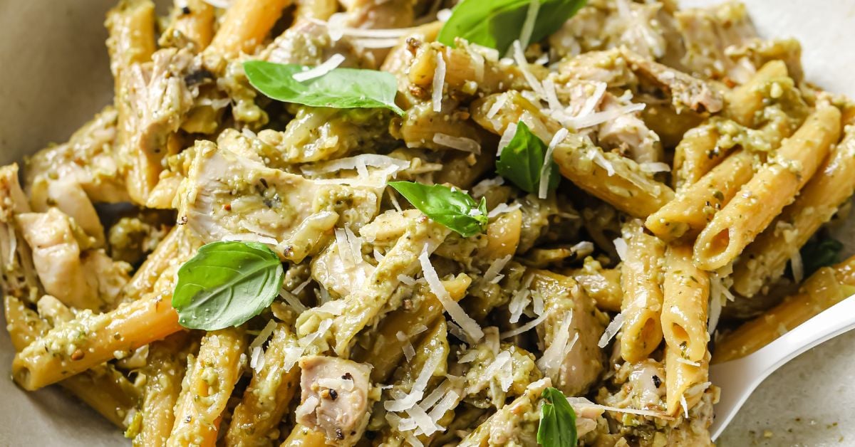 Rotisserie Chicken Pesto Pasta - Laura Fuentes
