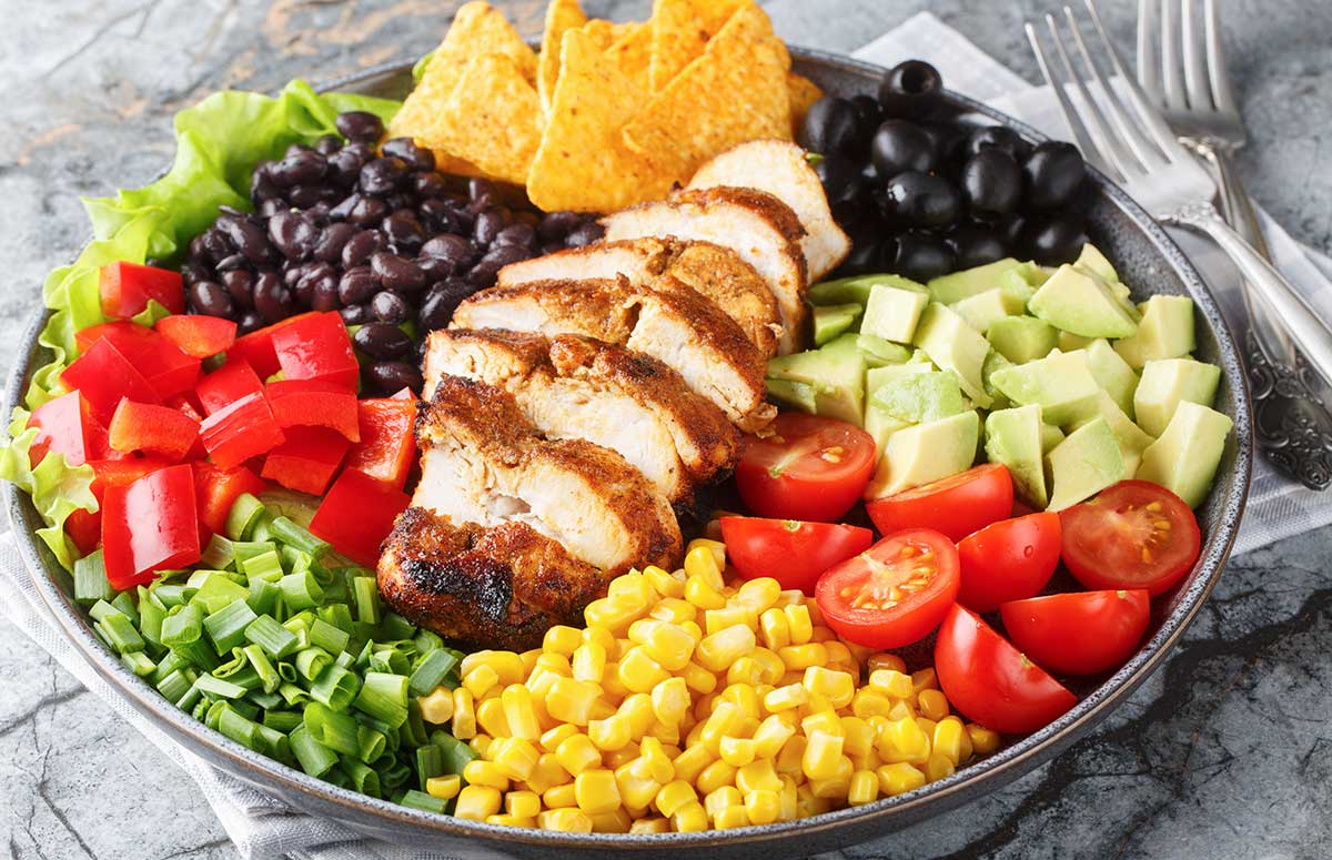 large Mexican salad in a bowl