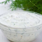 a bowl of dill pickle ranch