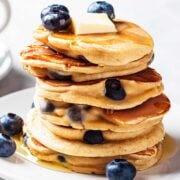 stack of blueberry pancakes