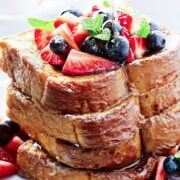 large stack of french toast make with texas toast